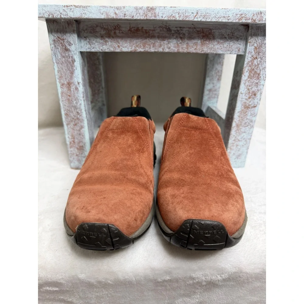 Merrell Jungle Moc Women 10.5 Rust Suede Slip On Hiking Walking Shoes J02224